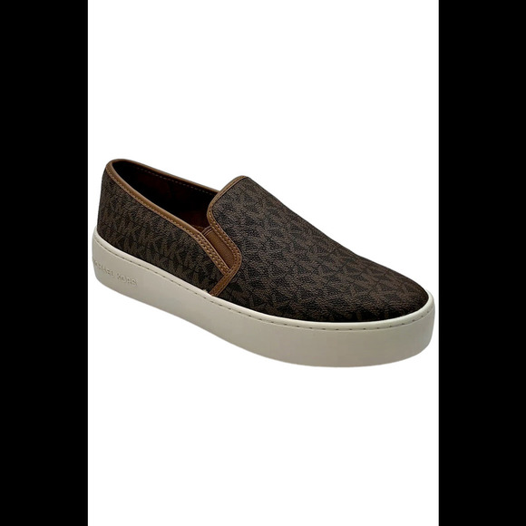 Michael Kors Women's Teddi Logo Slip-On Platform Sneaker Luggage - Medium - Picture 1 of 3